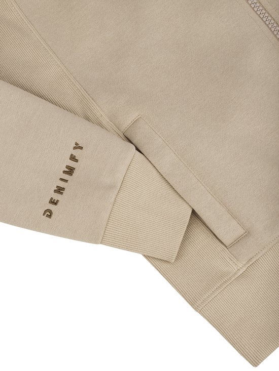 DENIMFY Hoodie voor dames, lang, oversized, DFAnna capuchontrui, pullover, sweatjurk, capuchonjurk, streetwear, print, beige, zwart, groen, S, M, L, XL, XXL, 3XL, XXL