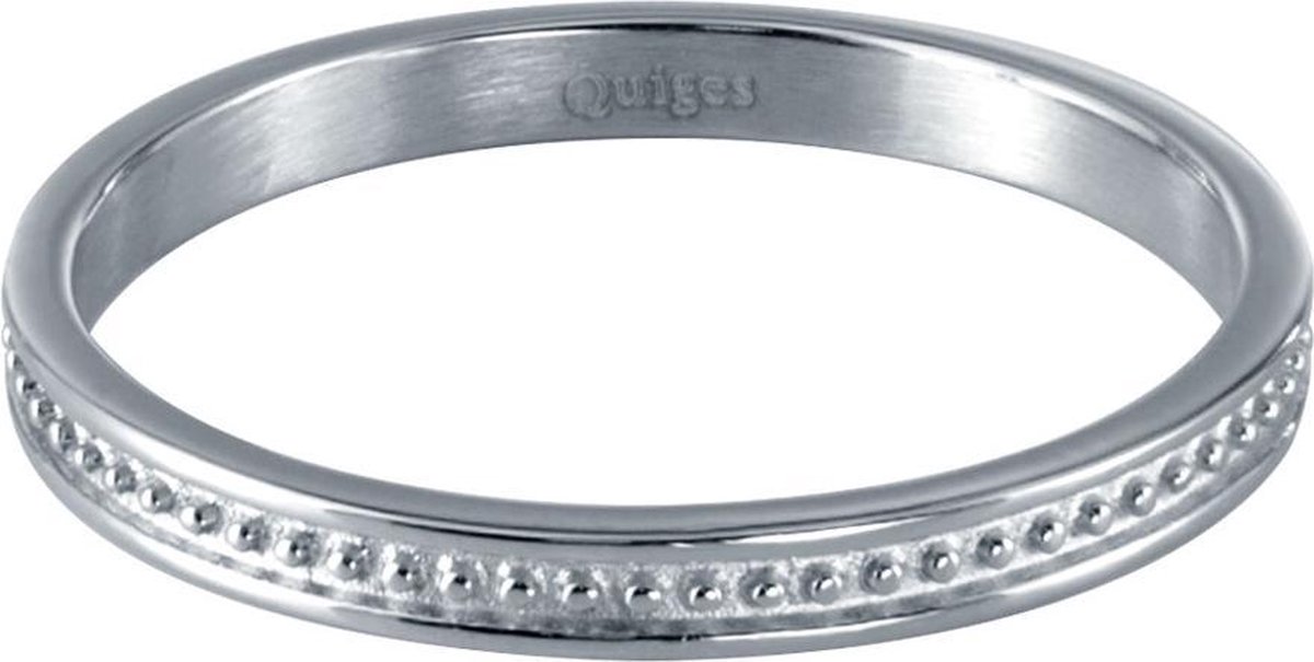 Quiges Stapelring Dames - Vulring Bolletje - RVS Zilverkleurig - Maat 21 - Hoogte 2mm