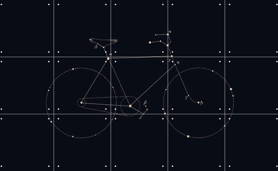 IXXI Bike Star Print - Wanddecoratie - Line art - 100 x 60 cm