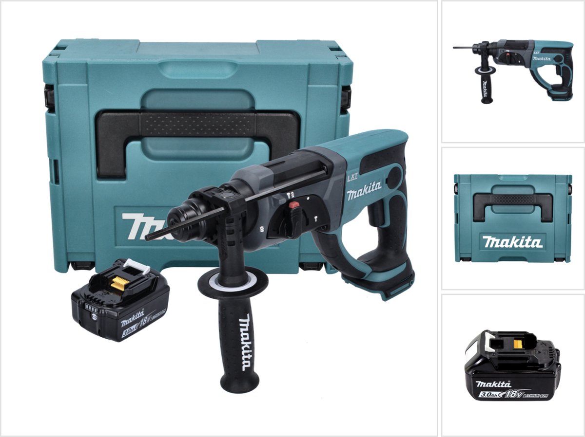 Makita DHR 202 F1J accu combihamer 18 V 2,0 J SDS Plus + 1x accu 3,0 Ah + Makpac - zonder oplader
