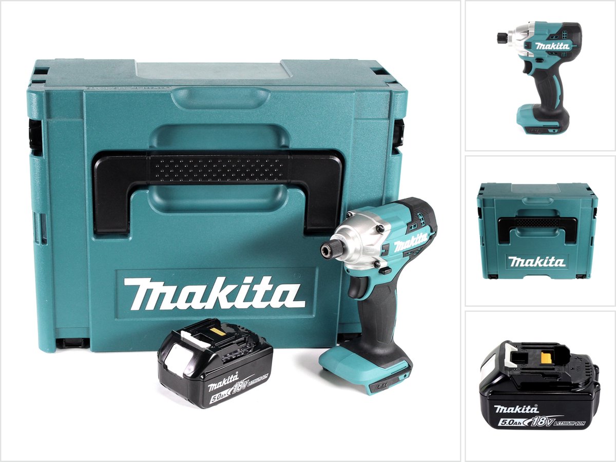 Makita DTD 156 T1J accu slagmoersleutel 18V 155Nm + 1x accu 5,0Ah + Makpac - zonder lader