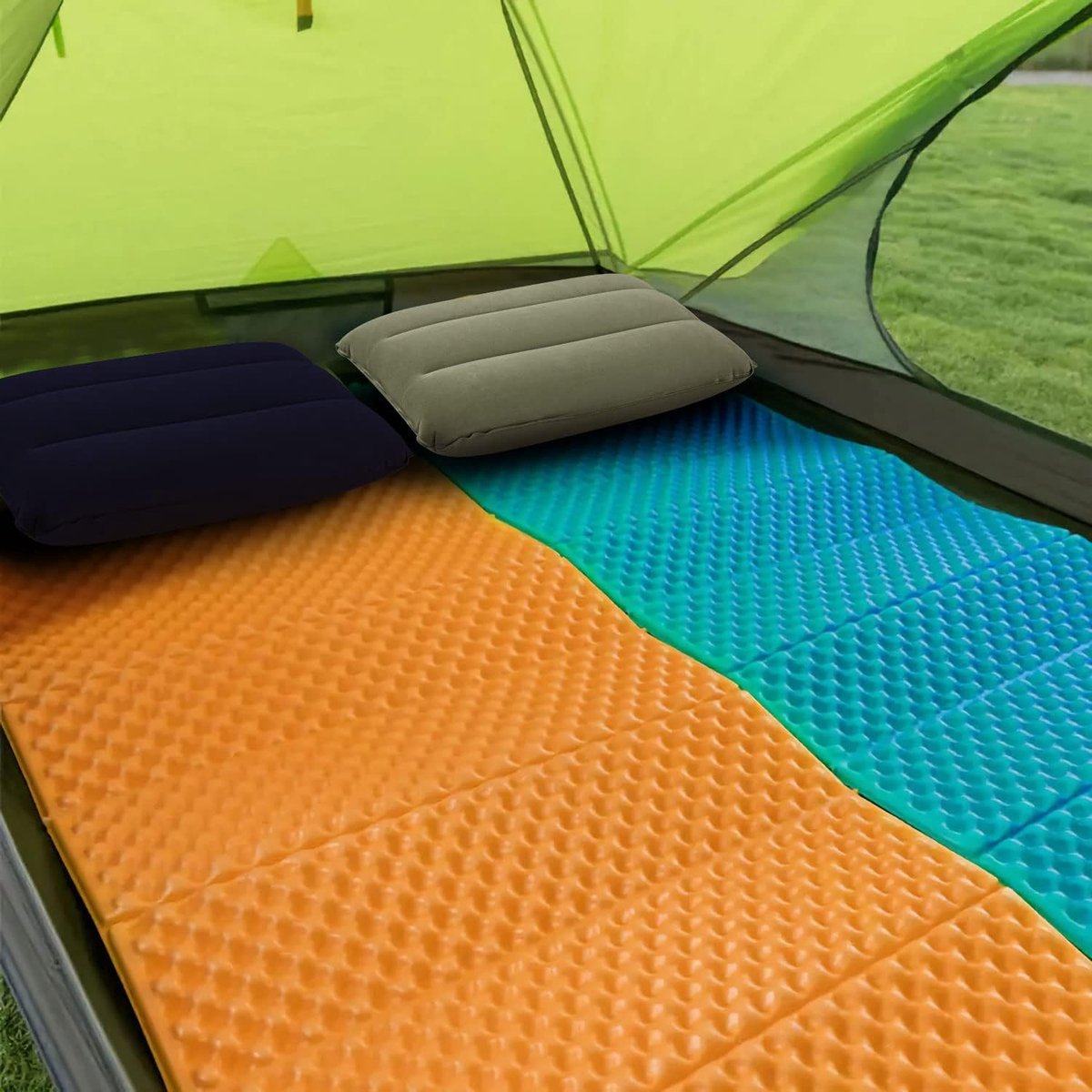 TREKOLOGY Aluft 2.0 ultralicht opblaasbaar kampeerkussen voor op reis, samendrukbaar, compact, opblaasbaar, comfortabel ergonomisch kussen voor nek- en lendensteun