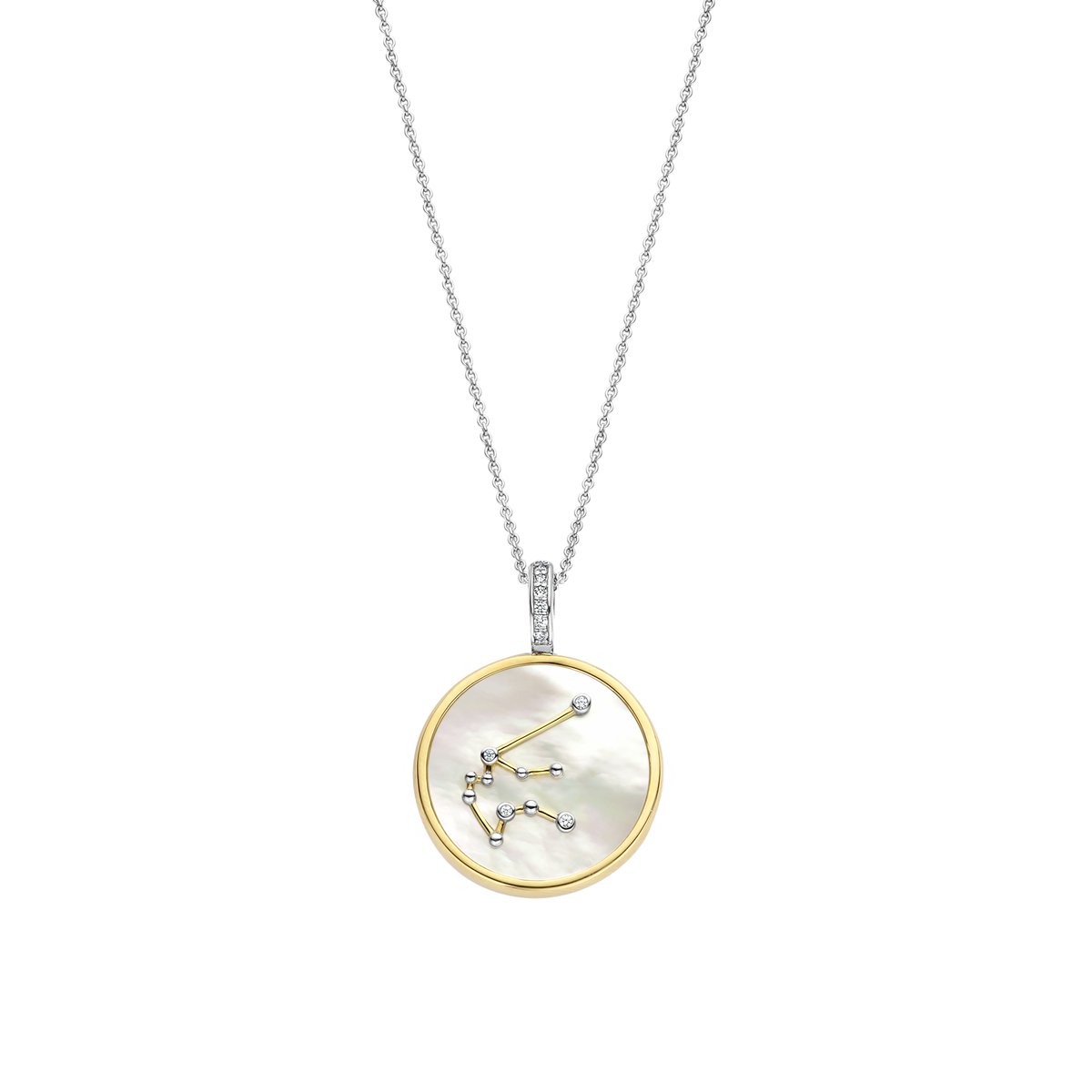 TI SENTO Dames Hanger - 925 zilver - Waterman - Parelmoer met geel verguld - 6826AQ