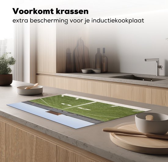 KitchenYeah® Inductie beschermer 80.2x52.2 cm - American Football veld en stadion - Kookplaataccessoires - Afdekplaat voor kookplaat - Inductiebeschermer - Inductiemat - Inductieplaat mat