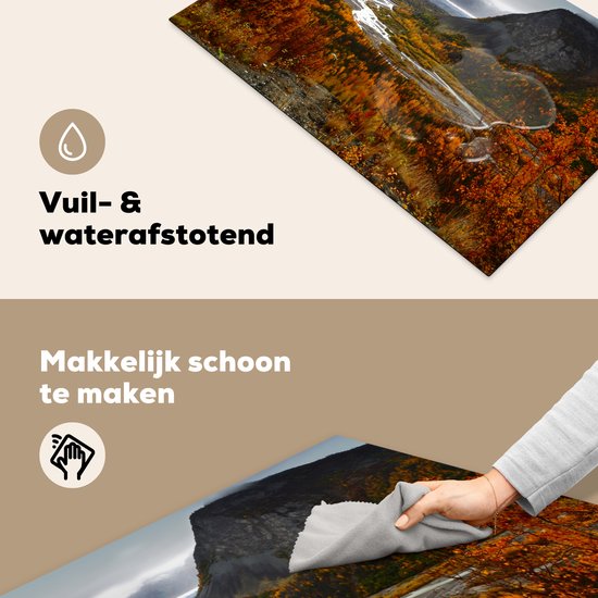 KitchenYeah® Inductie beschermer 81.2x52 cm - Gletsjer met op de achtergrond de Denali in Amerika. - Kookplaataccessoires - Afdekplaat voor kookplaat - Inductiebeschermer - Inductiemat - Inductieplaat mat