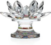 4.5 Kristallen Lotusbloem Theelichthouder - Zilveren Glazen Kaarshouder Kaarshouder Kristallen Lotusbloem Decoratie