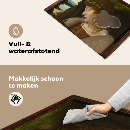 KitchenYeah® Inductie beschermer 71x52 cm - Narcissus - Leonardo da Vinci - Kookplaataccessoires - Afdekplaat voor kookplaat - Inductiebeschermer - Inductiemat - Inductieplaat mat