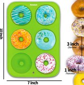 Set van 3 siliconen donut-pannen, eenvoudig eruit springen! Anti-aanbaklaag donut-bakvormen voor donuts, muffins, cake, koekjes, bagels - oven- en vaatwasmachinebestendig (meerkleurig)