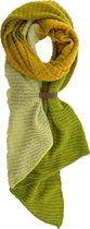 LOT83 Sjaal Fem - Vegan leren sluiting - Omslagdoek - Ronde sjaal - Groen, geel, bruin - 1 Size fits all