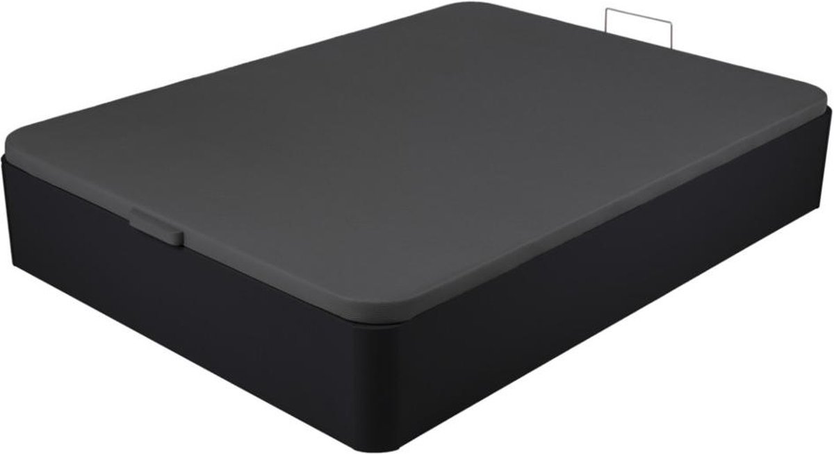 Ysmée Bedbodem-kist ONIRY in kunstleer van YSMÉE - 140x190cm - Mat zwart L 190 cm x H 30 cm x D 140 cm
