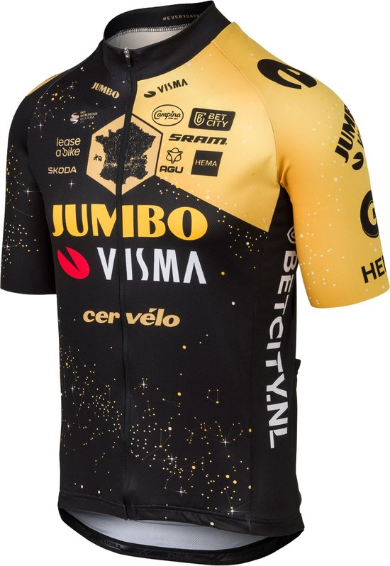 AGU Velodrome Tour de France 2023 Fietsshirt Team Jumbo-Visma Heren - Zwart - XXL - AGU