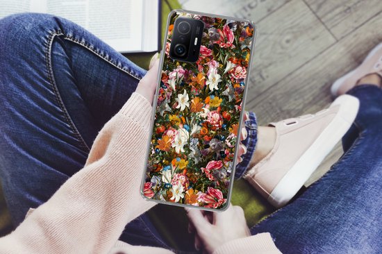 Coque Xiaomi 11T Pro - Fleurs - Papillon - Art - Coque de téléphone en Siliconen