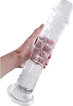 Realistische dildo, zachte jelly transparante dildo met sterke zuignap, siliconen penisreplica anale dildo, groot formaat, seksspeeltje voor vrouwen, mannen (XL)