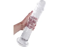 Realistische dildo, zachte jelly transparante dildo met sterke zuignap, siliconen penisreplica anale dildo, groot formaat, seksspeeltje voor vrouwen, mannen (XL)