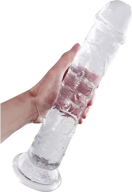 Realistische dildo, zachte jelly transparante dildo met sterke zuignap, siliconen penisreplica anale dildo, groot formaat, seksspeeltje voor vrouwen, mannen (XL)