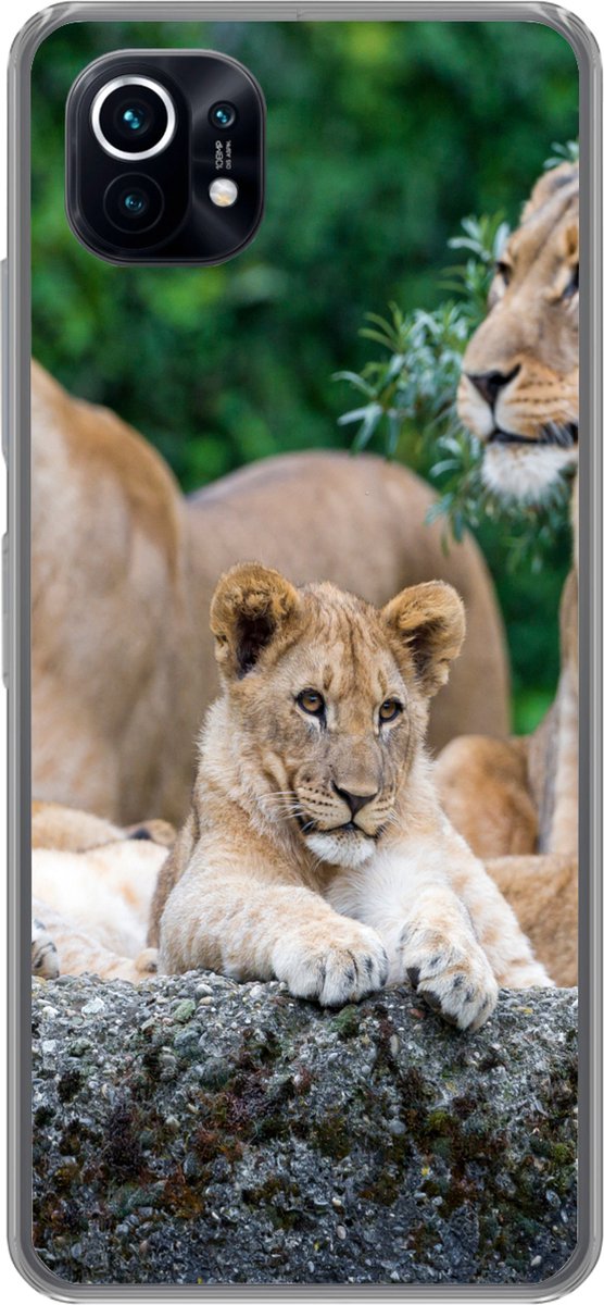 Telefoonhoesje Geschikt voor Xiaomi Mi 11 hoesje - Leeuwen - Dieren - Welpen - Siliconen Telefoonhoesje Telefoonhoesje