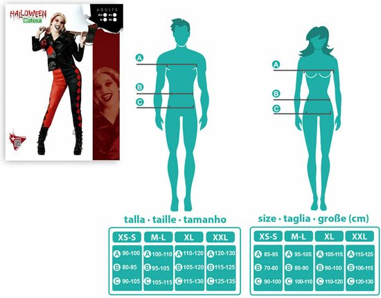 Costumes pour Adultes Femme Harlekijn Sanglante - XS/ S