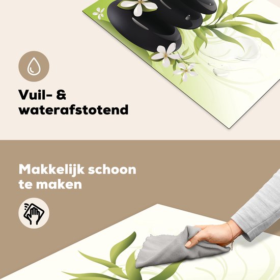 KitchenYeah® Inductie beschermer 78x52 cm - Opgestapelde zen stenen - Kookplaataccessoires - Afdekplaat voor kookplaat - Inductiebeschermer - Inductiemat - Inductieplaat mat
