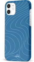 xoxo Wildhearts Catching Flights Blue - Single Layer - Hoesje geschikt voor iPhone 11 case - Siliconen hoesje met golven print - Hardcover - Beschermhoes - Optimale bescherming - Blauw
