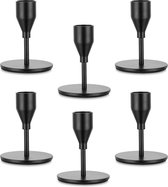 Kandelaar zwarte kaarsenhouder metalen kandelaars: set van 6 kaarsenhouders klein voor staafkaarsen moderne tafel decoratie staafkaarsenhouder tafeldecoratie woonkamer