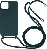Hoesje geschikt voor iPhone 15 Plus - Backcover - Koord - Softcase - Flexibel - TPU - Groen