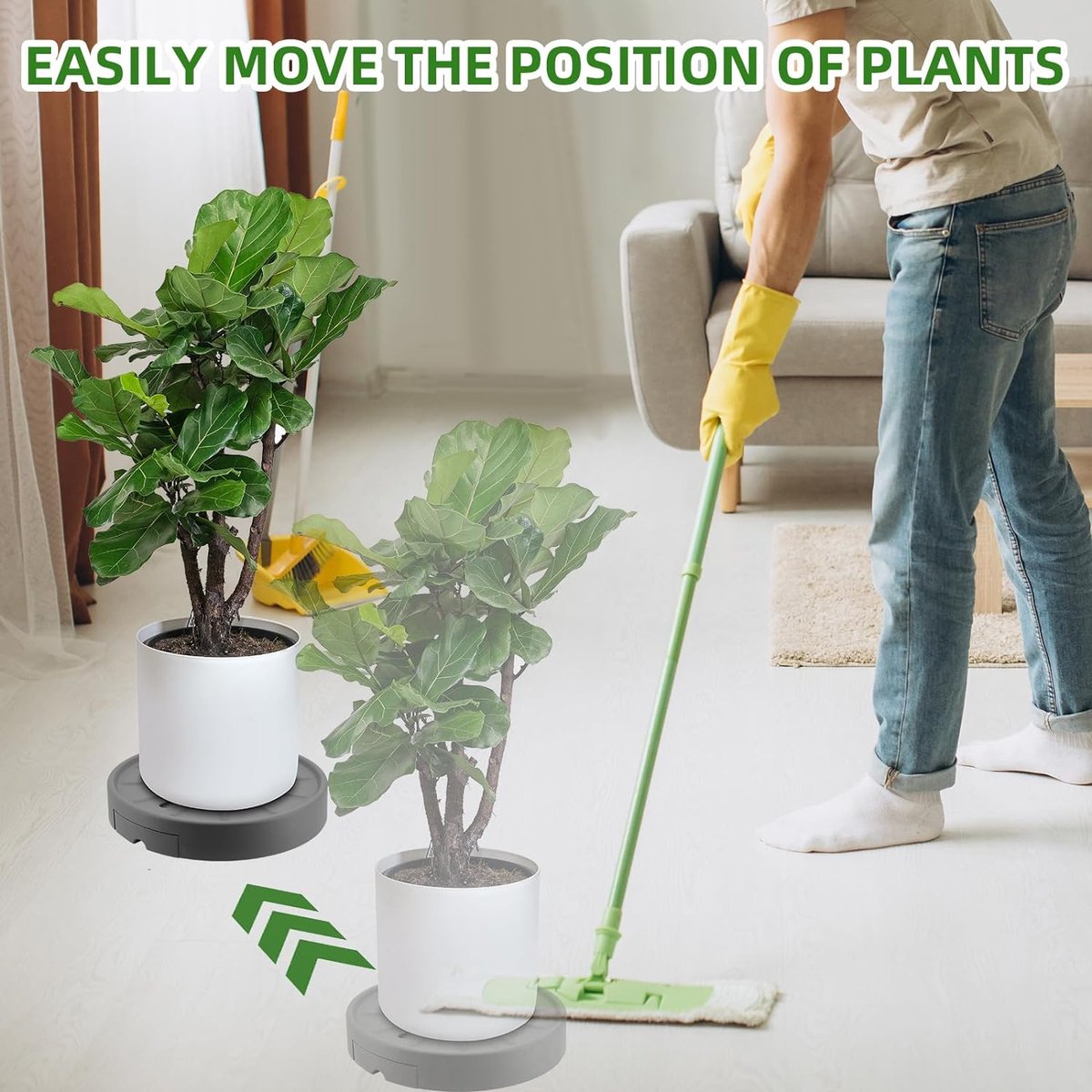 Ondis24 Plantenroller Tot 150 Kg, Bloemenroller Met Onzichtbare Wielen Meubelroller Potroller Pierre Diameter 30 Cm Antraciet 650027028