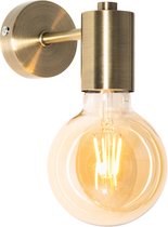 QAZQA facil - Industriele Wandlamp voor binnen - 1 lichts - D 13 cm - Brons - Industrieel - Woonkamer | Slaapkamer | Keuken