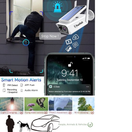 Purotech Camera PuroTech IP Beveilingscamera - Buitencamera met Nachtzicht ...