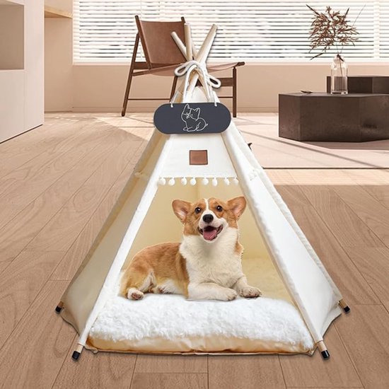 tipitent-hondentent-kattentent-beige-honden-tent-dierentent