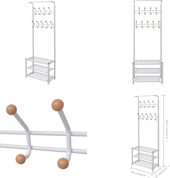 H&S Kledingrek - voor kinderen - hout - 80 x 100 cm - kapstok | Leen Bakker