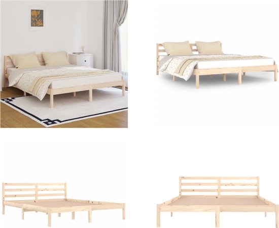 vidaXL Bedframe massief grenenhout 160x200 cm - Bedframe - Bedframes - Bed - Bedbodem