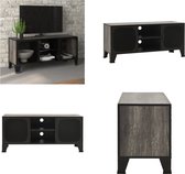 vidaXL Tv-meubel 105x36x47 cm metaal en MDF grijs - Tv-meubel - Tv-meubelen - Tv-meubels - Tv-meubilair