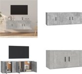 vidaXL 2-delige Tv-meubelset bewerkt hout betongrijs - Tv-kast - Tv-kasten - Tv-meubel - Hifi-meubel