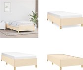 vidaXL Bedframe stof crèmekleurig 90x190 cm - Bedframe - Bedframes - Slaapmeubel - Bedbodem