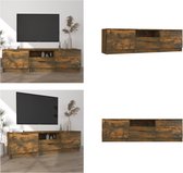 vidaXL Tv-meubel 140x35x40 cm bewerkt hout gerookt eikenkleurig - Tv-kast - Tv-kasten - Tv-meubel - Hifi-meubel