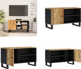 vidaXL Tv-meubel 80x33x46 cm massief mangohout en bewerkt hout - Tv-meubel - Tv-meubelen - Tv-standaard - Televisiemeubel