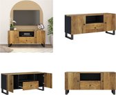 vidaXL Tv-meubel 105x33-5x46 cm massief mangohout en bewerkt hout - Tv-meubel - Tv-meubelen - Tv-standaard - Televisiemeubel