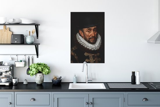 Décoré du vieux maître Adriaen Thomasz avec un chapeau noir 60x90 cm