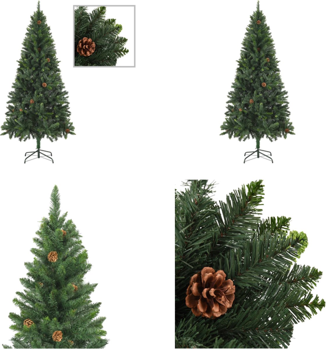 vidaXL Kunstkerstboom met dennenappels 180 cm groen - Kerstboom - Kerstbomen - Kunstboom - Kunstbomen