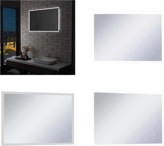 vidaXL Badkamerspiegel LED met aanraaksensor 100x60 cm - Badkamerspiegel - Badkamerspiegels - Make-upspiegel - Make-upspiegels
