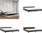 vidaXL Bedframe met hoofdbord kunstleer zwart 160x200 cm - Bedframe Met Hoofdbord - Bedframes Met Hoofdborden - Bedframe - Bed