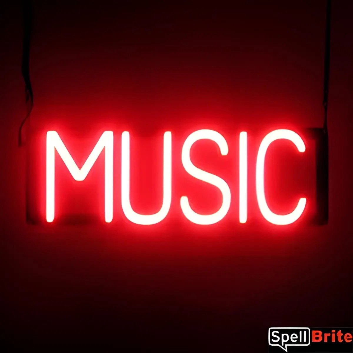 MUSIC - Lichtreclame Neon LED bord verlicht | SpellBrite | 49 x 16 cm | 6 Dimstanden - 8 Lichtanimaties | Reclamebord neon verlichting