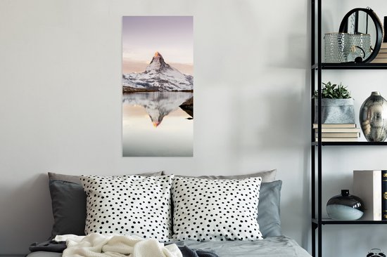 Affiche Vue de Stellisee sur le Cervin en Suisse - 40x80 cm