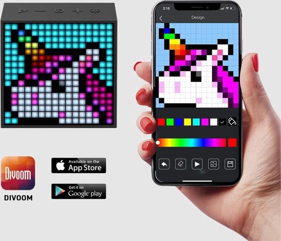 Divoom™ - Timebox Evo - Pixelart Bluetooth Speaker - Zwart Wekker van Divoom — afbeelding 5
