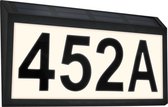 BRILONER - Lampe pour numéros de maison - 3797015 - Capteur crépusculaire - IP44 - avec lettres et chiffres - 18 x 18 x 3,5 cm - Noir