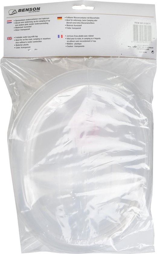 1x Opvouwbare watercontainer met tapkraan - 5 liter - jerrycans / watertanks / watercontainers met kraan / tap - kampeerartikelen van Benson — afbeelding 2