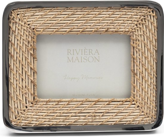 Riviera Maison Fotolijst 18x13 met rotan lijst en zilveren detail - Kubu Photo Frame
