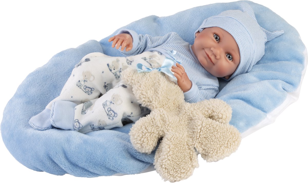 Llorens Nico pop jongen - Levensechte babypop van 40 cm - Niet waterdicht