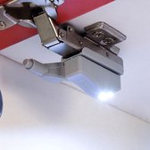 6x Automatische Led Lamp - Scharnier Kastverlichting op batterij - Sensor Lades Kast Verlichting - Voordeelset incl. batterijen van 6 stuks warm wit - Pless®