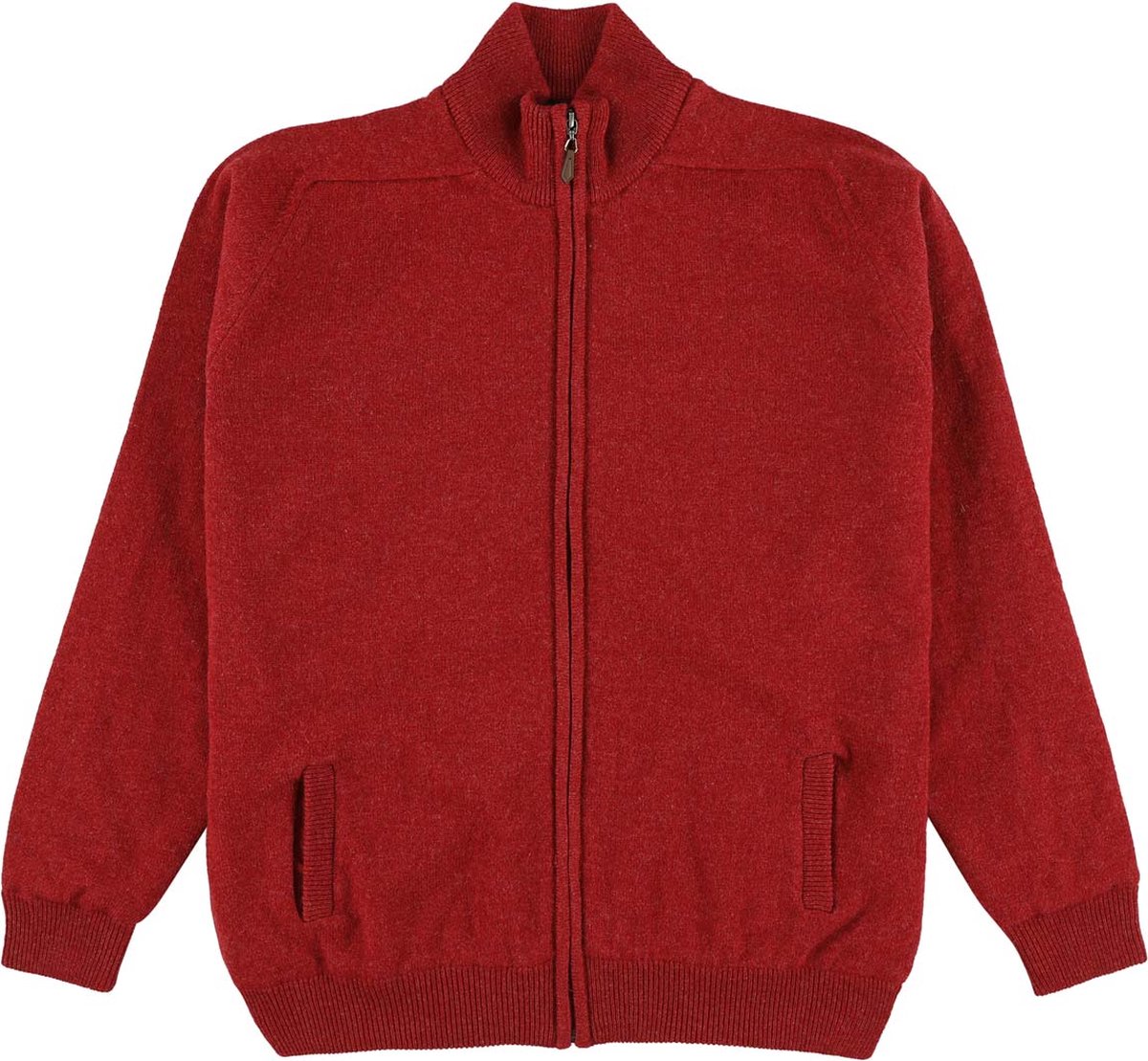 Osborne Knitwear Windstopper cardigan met rits heren – Trui met rits heren in Lamswol - Pullover Heren - Poppy Melange - Voering met bootprint - L